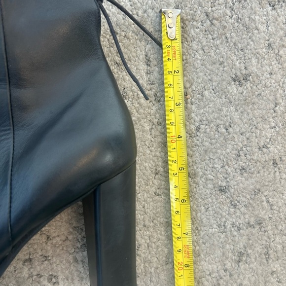 CheBello NWOT size 9.5 back lace up black leather heels!  lux made in Italy - Picture 10 of 14